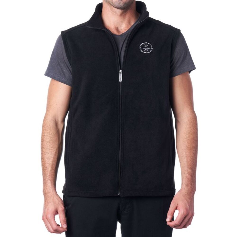 Hammer Anvil Mens Full Zip Up Fleece Vest Lightweight Sleeveless Fleece Sweater